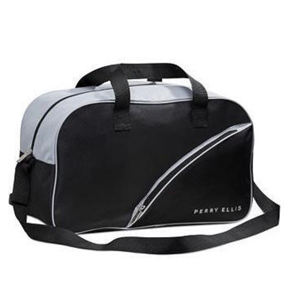 Perry Ellis Black and Gray Duffel Bag